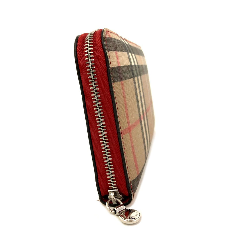 Burberry Nova Check Pvc Zip Around Long