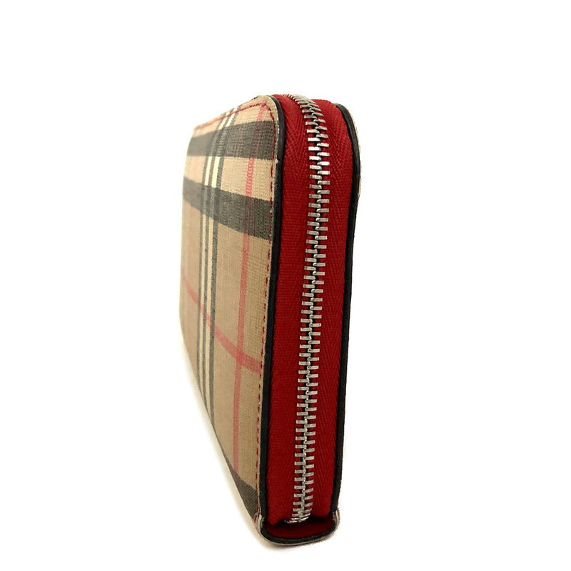 Burberry Nova Check Pvc Zip Around Long