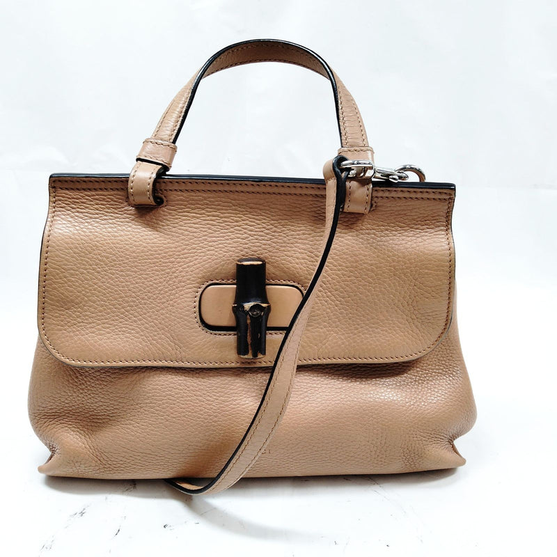 Gucci Hand Bag Brown Leather