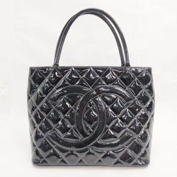 Chanel Hand Bag Black Patent Leather