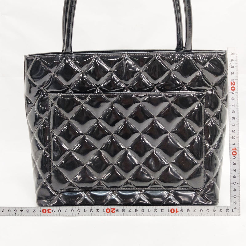 Chanel Hand Bag Black Patent Leather