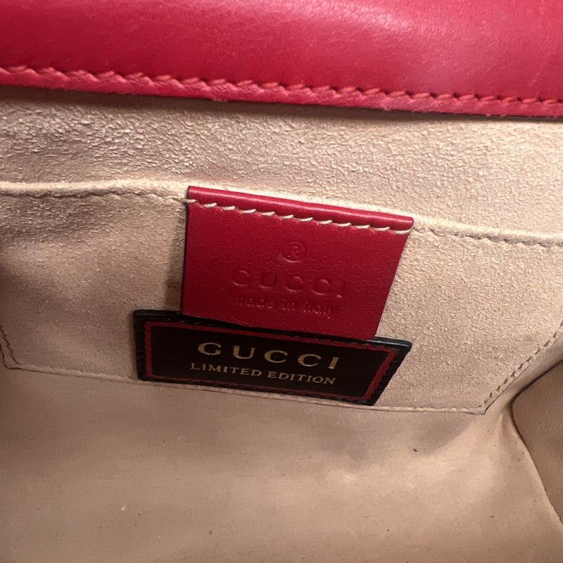 Red Leather Star Gucci Padlock