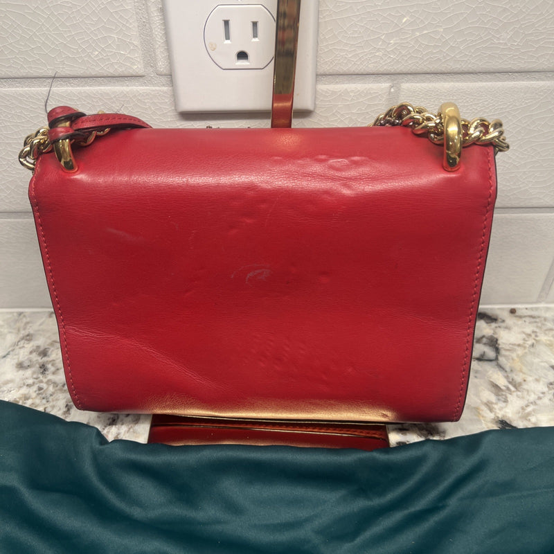Red Leather Star Gucci Padlock