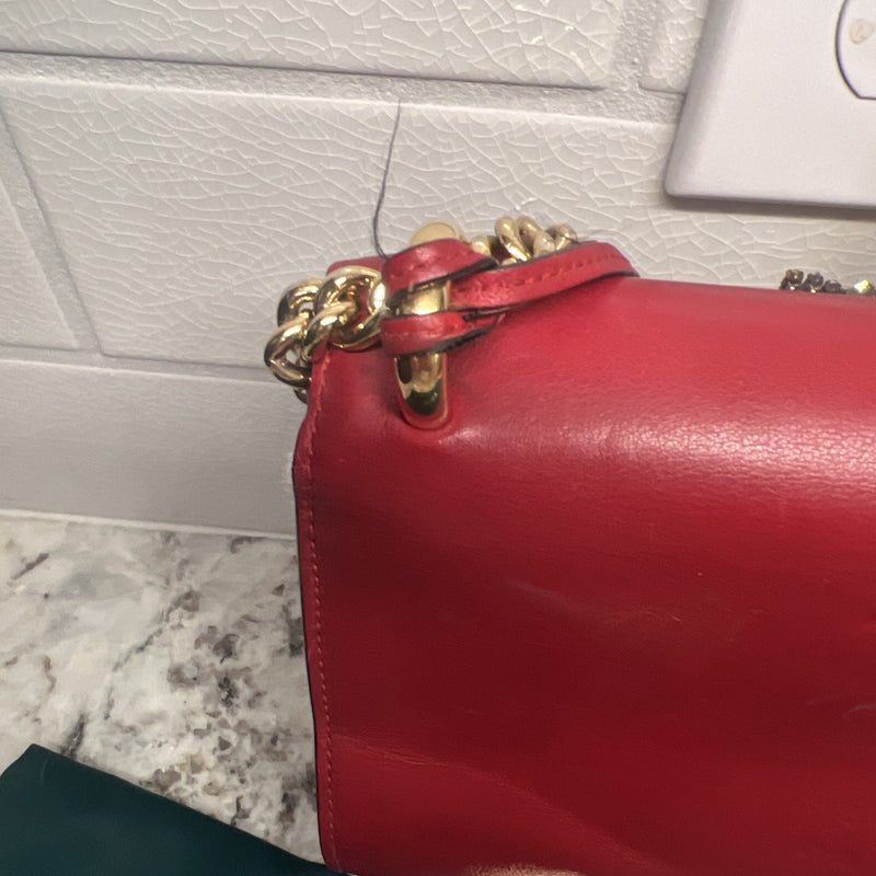 Red Leather Star Gucci Padlock