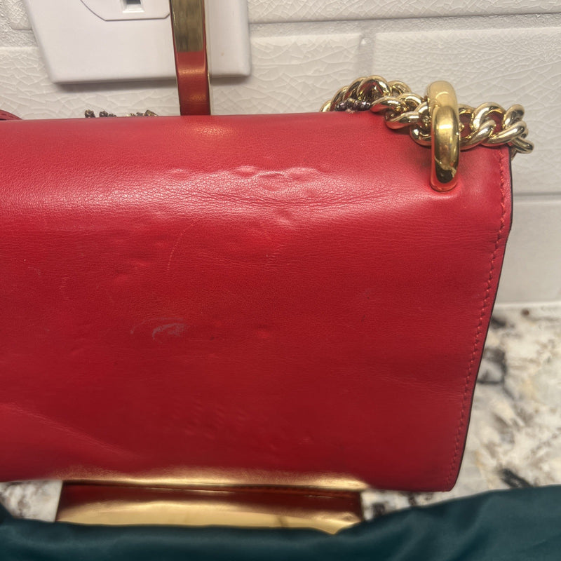 Red Leather Star Gucci Padlock