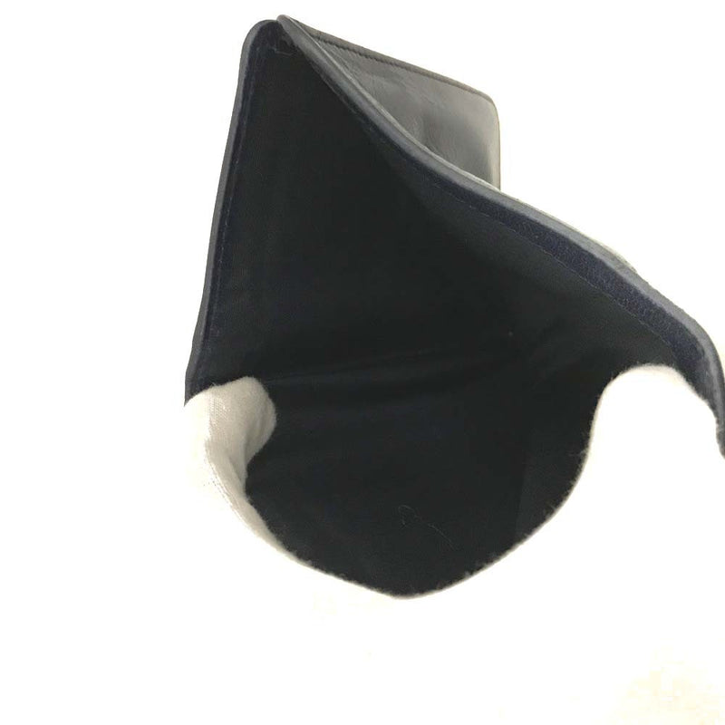 Miu Bow Leather Trifold Wallet Navy