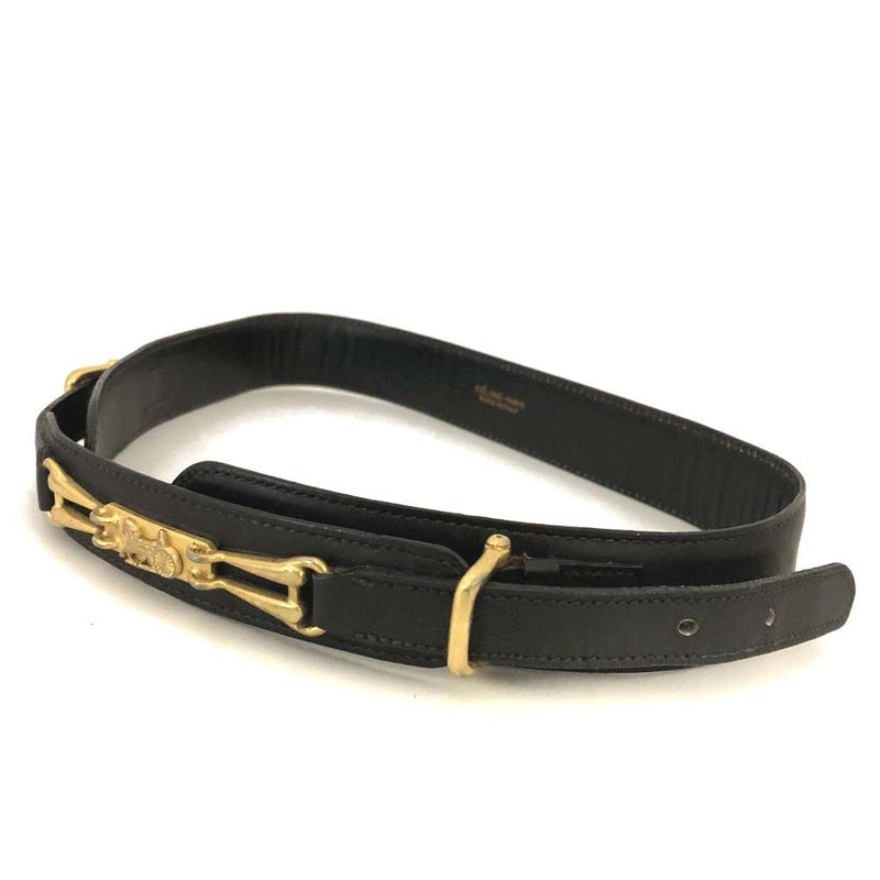Celine Horse Carriage Black Leather Belt
