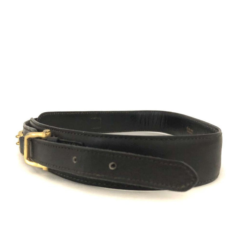 Celine Horse Carriage Black Leather Belt