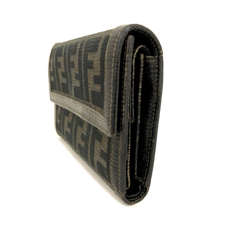 Fendi Zucca Canvas Leather Long Trifold
