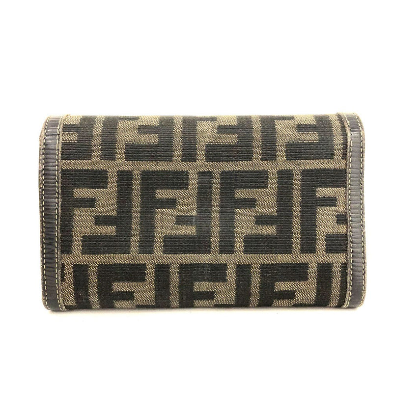 Fendi Zucca Canvas Leather Long Trifold