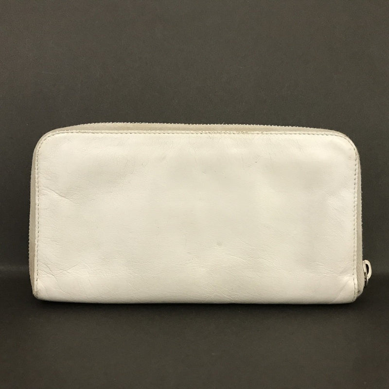 Miu Logo Plate Leather Zip Around Long