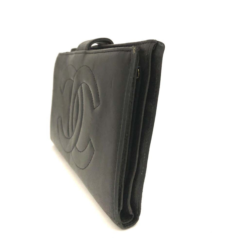 Chanel Cc Logo Leather Long Bifold