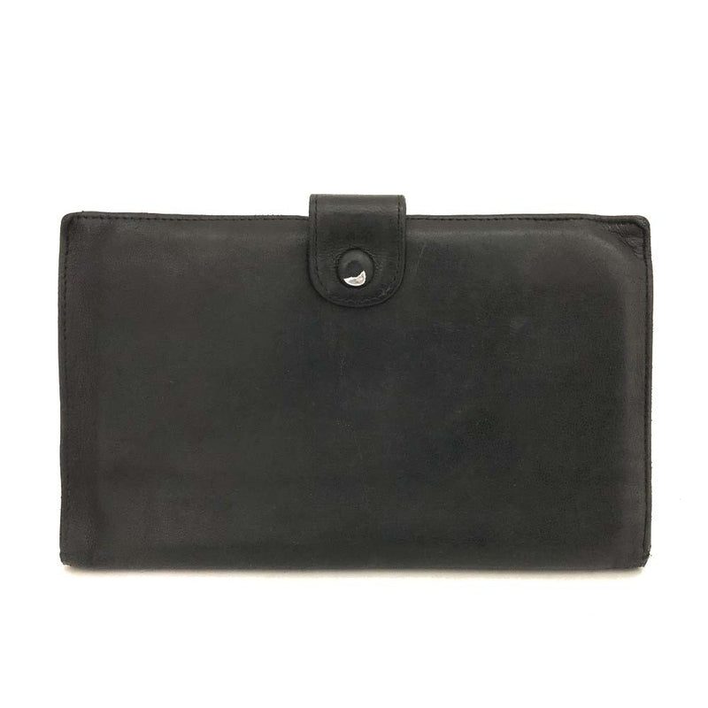 Chanel Cc Logo Leather Long Bifold