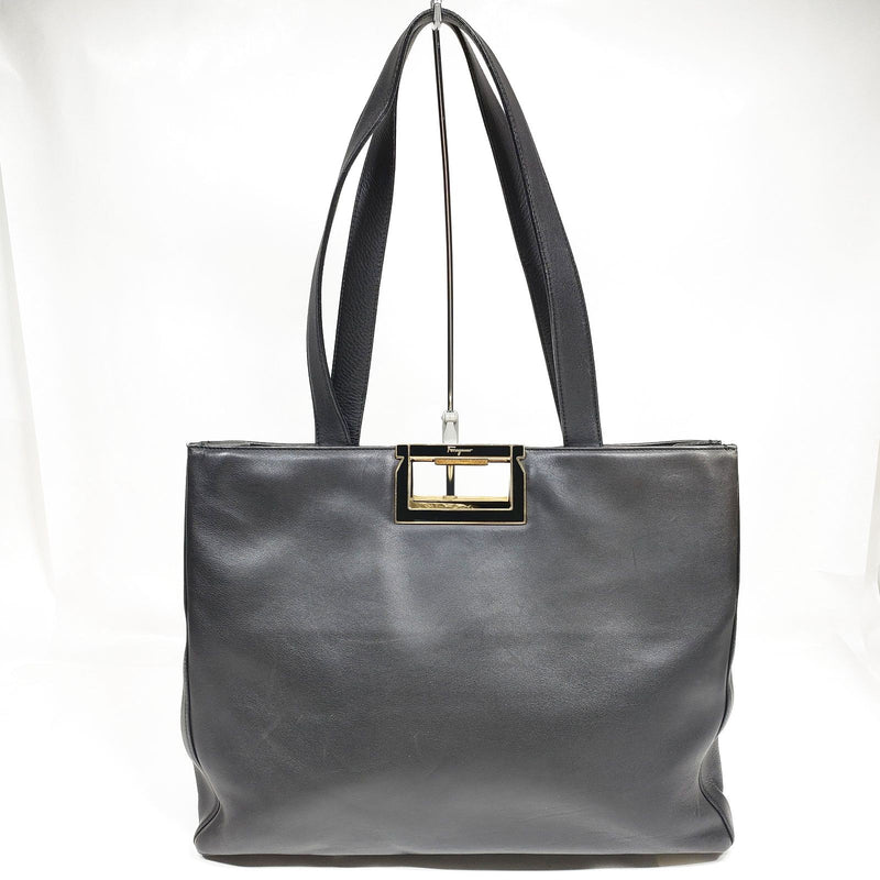 Ferragamo Tote Bag Black Leather