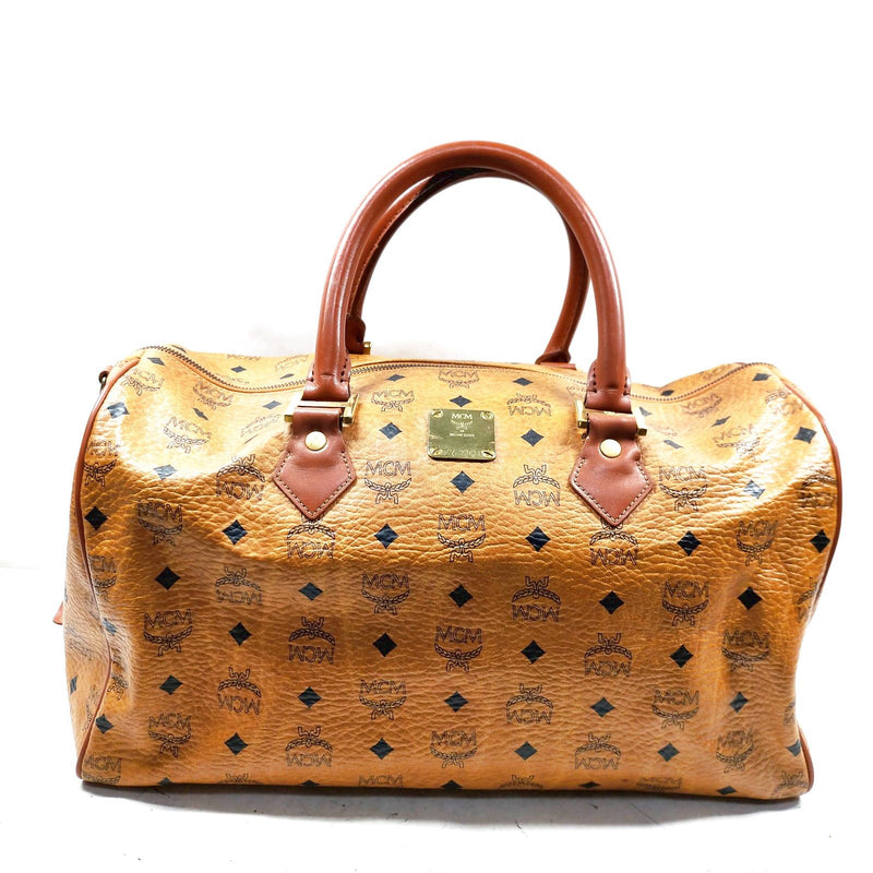 Mcm Hand Bag Brown Pvc
