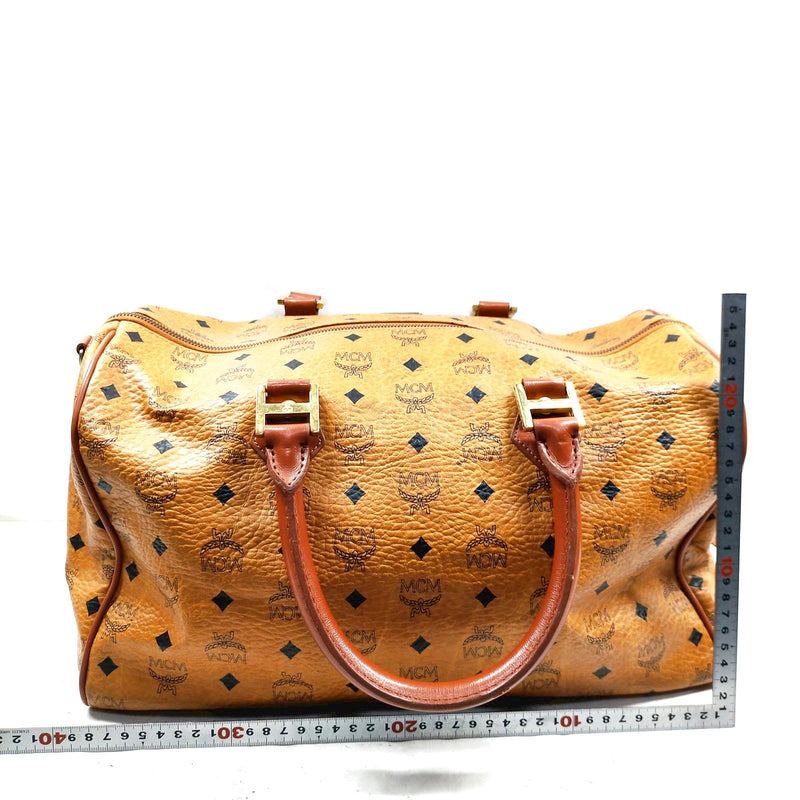 Mcm Hand Bag Brown Pvc
