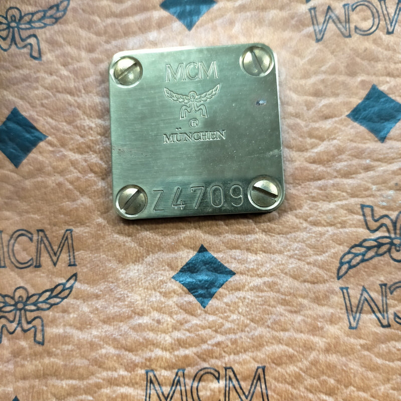 Mcm Hand Bag Brown Pvc