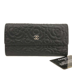 Chanel Camellia Cc Logo Lambskin Long
