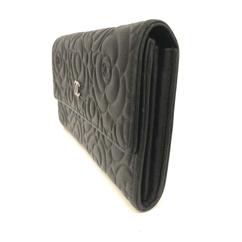 Chanel Camellia Cc Logo Lambskin Long