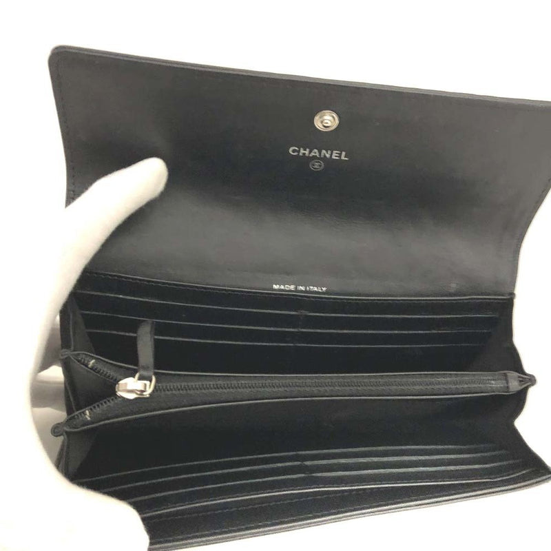 Chanel Camellia Cc Logo Lambskin Long