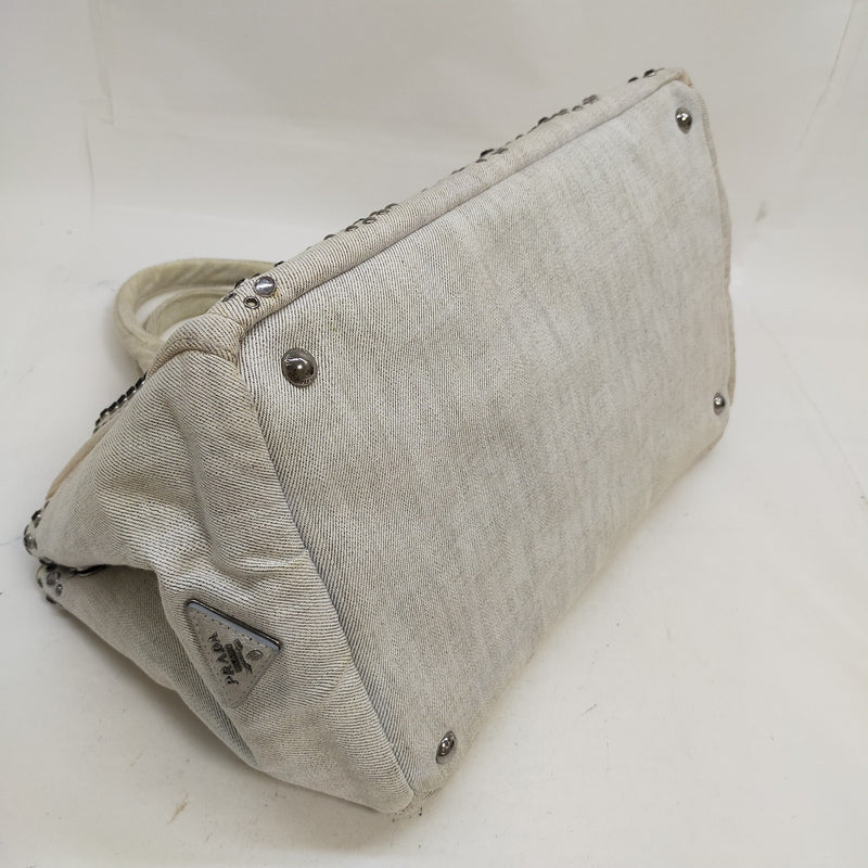 Prada Tote Bag White Canvas