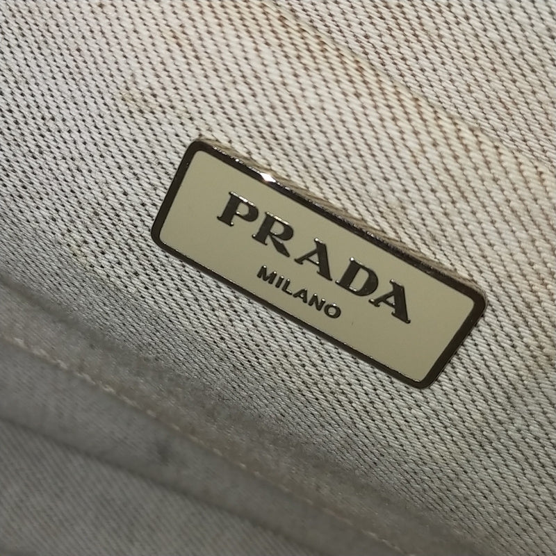 Prada Tote Bag White Canvas