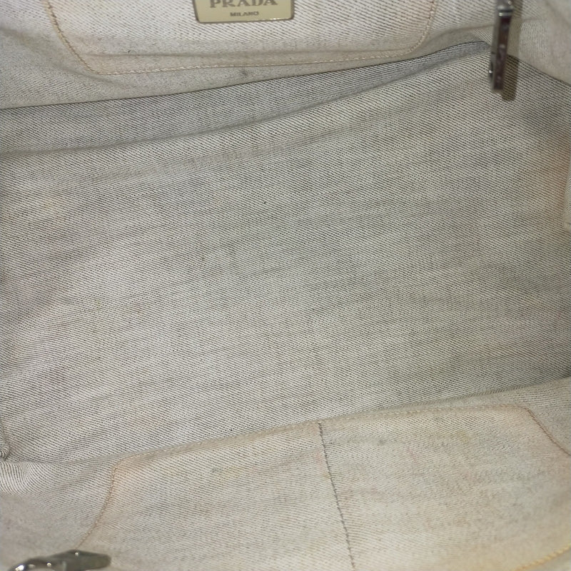 Prada Tote Bag White Canvas