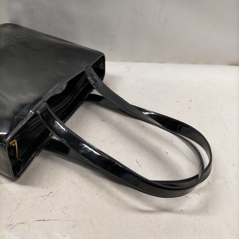 Chanel Tote Bag Black Patent Leather