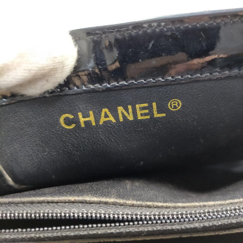 Chanel Tote Bag Black Patent Leather