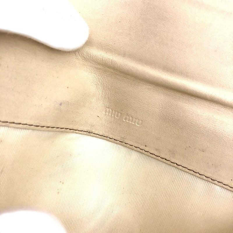 Miu Logo Embossed Leather Long Bifold