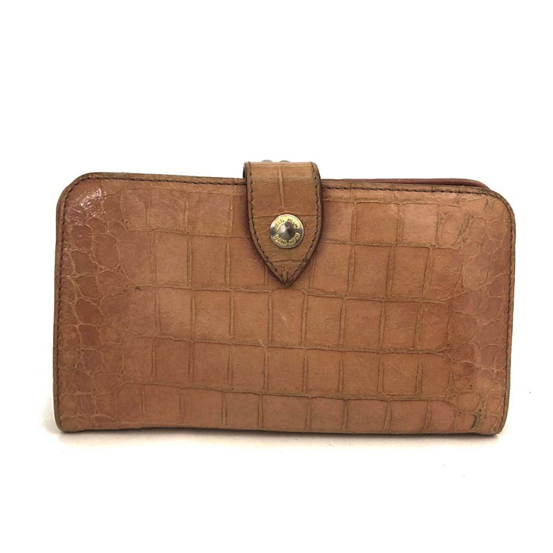 Miu Logo Embossed Leather Bifold Wallet