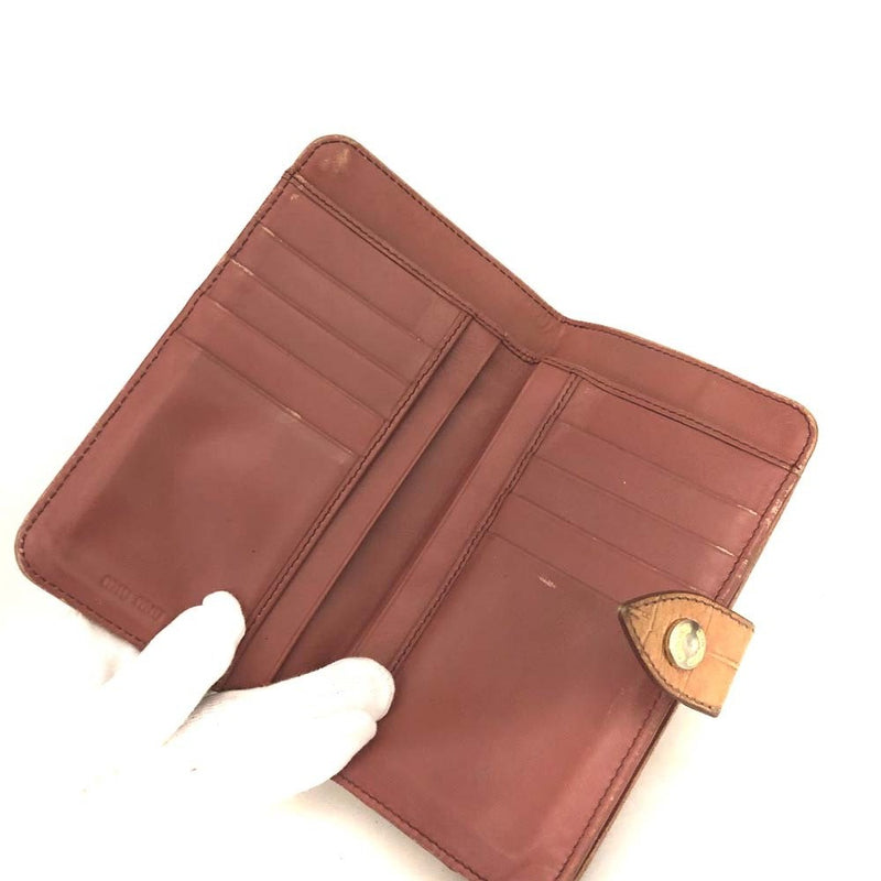 Miu Logo Embossed Leather Bifold Wallet