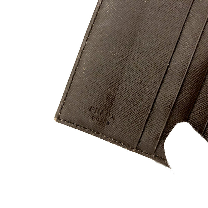 Prada Logo Plate Nylon Bifold Wallet