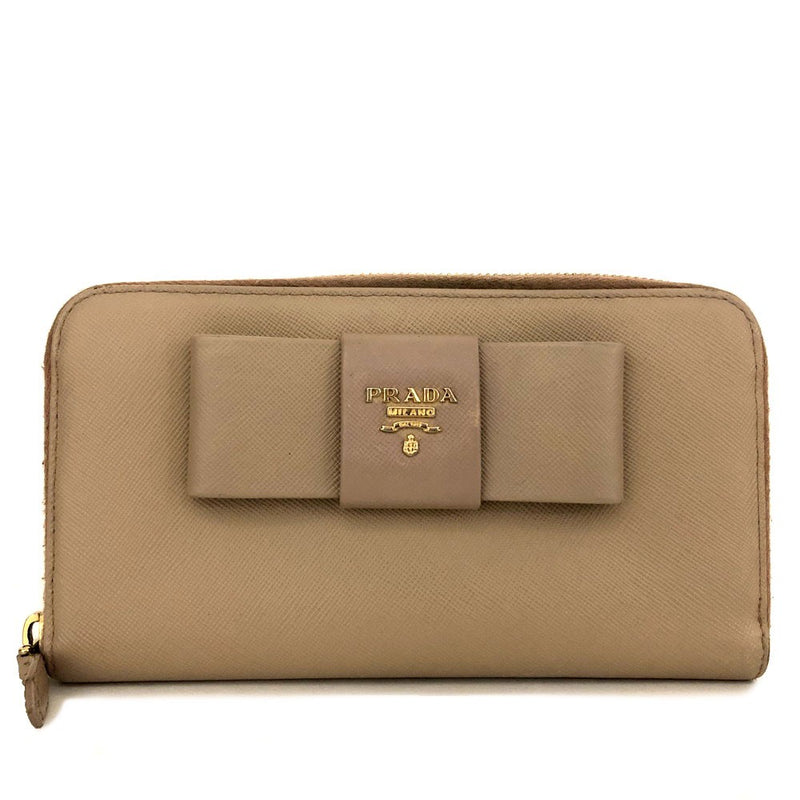 Prada Saffiano Ribbon Leather Zip Around