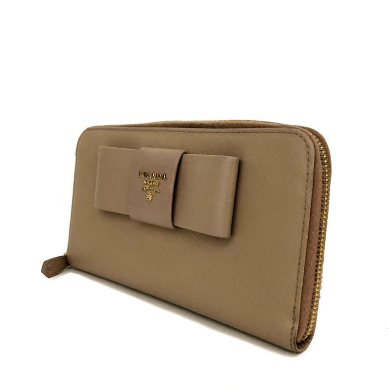 Prada Saffiano Ribbon Leather Zip Around