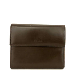 Prada Logo Leather Trifold Wallet