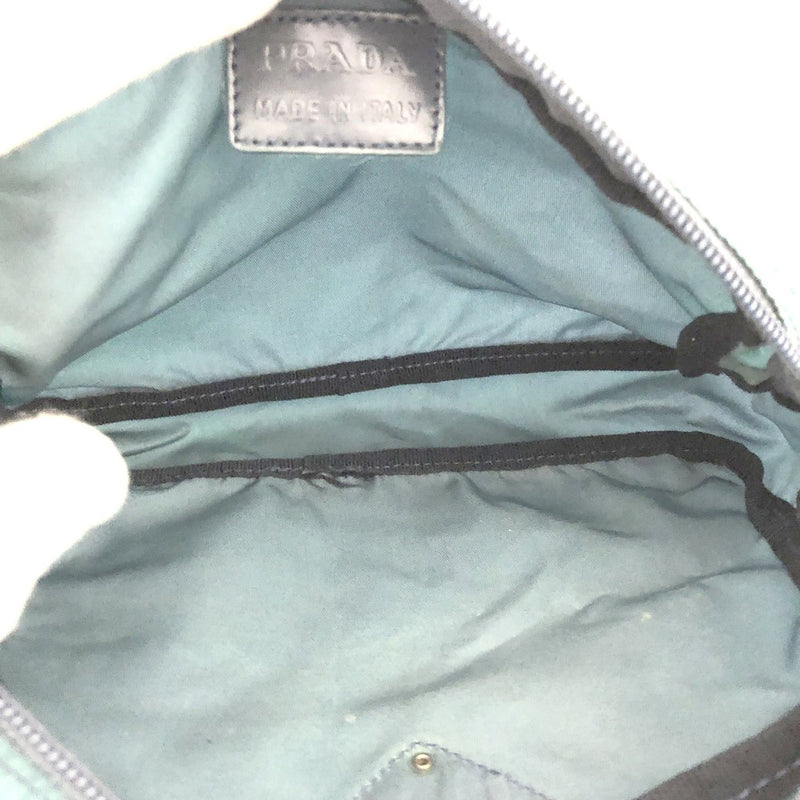 Prada Logo Plate Nylon Cosmetic Pouch