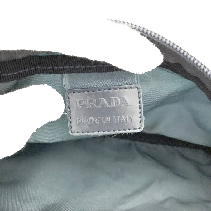 Prada Logo Plate Nylon Cosmetic Pouch