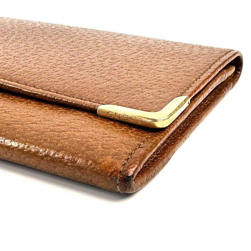 Gucci Long Wallet Billfold Pigskin Brown