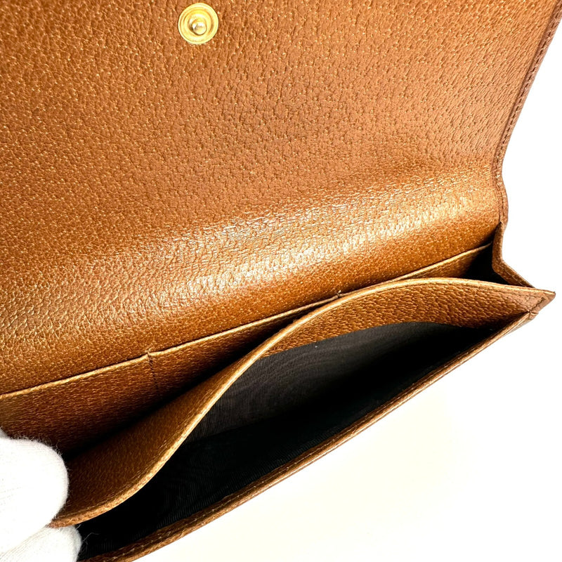 Gucci Long Wallet Billfold Pigskin Brown