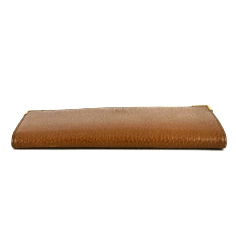 Gucci Long Wallet Billfold Pigskin Brown