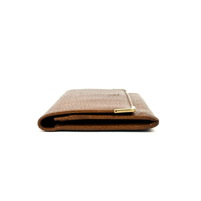 Gucci Long Wallet Billfold Pigskin Brown