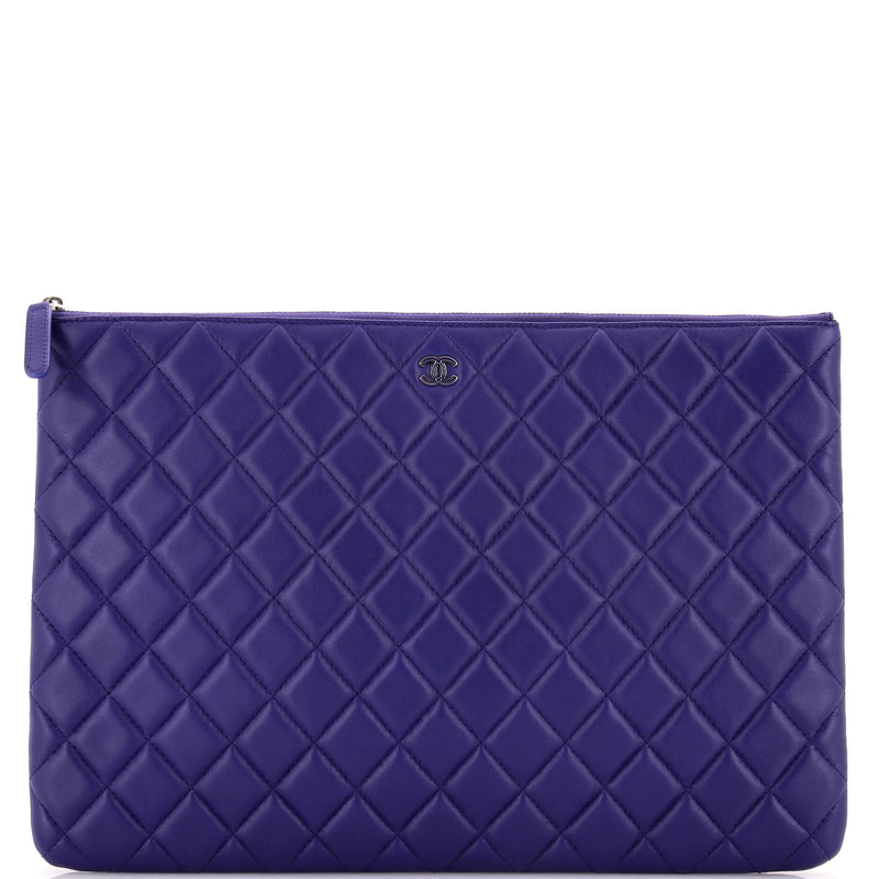 Chanel O Case Clutch Quilted Lambskin