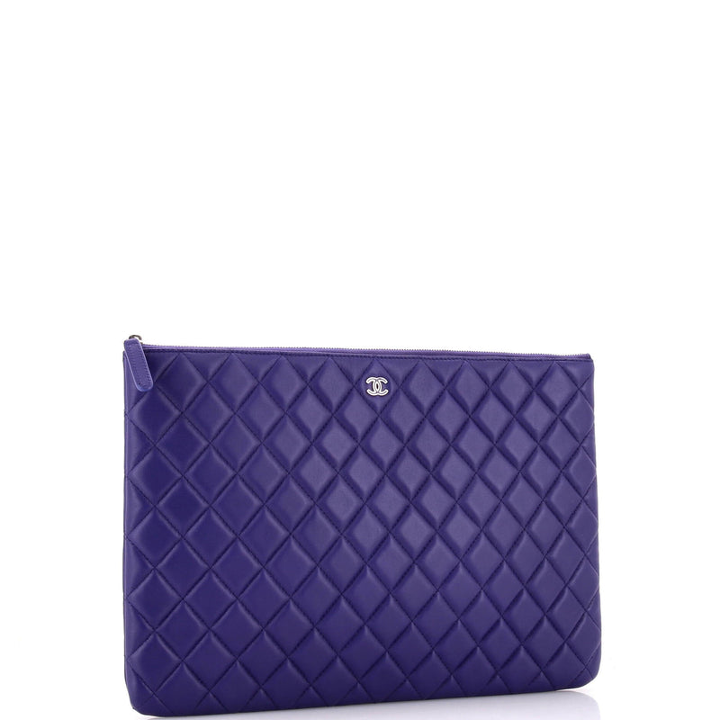 Chanel O Case Clutch Quilted Lambskin