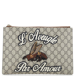 Gucci Zipped Pouch Leather With Applique