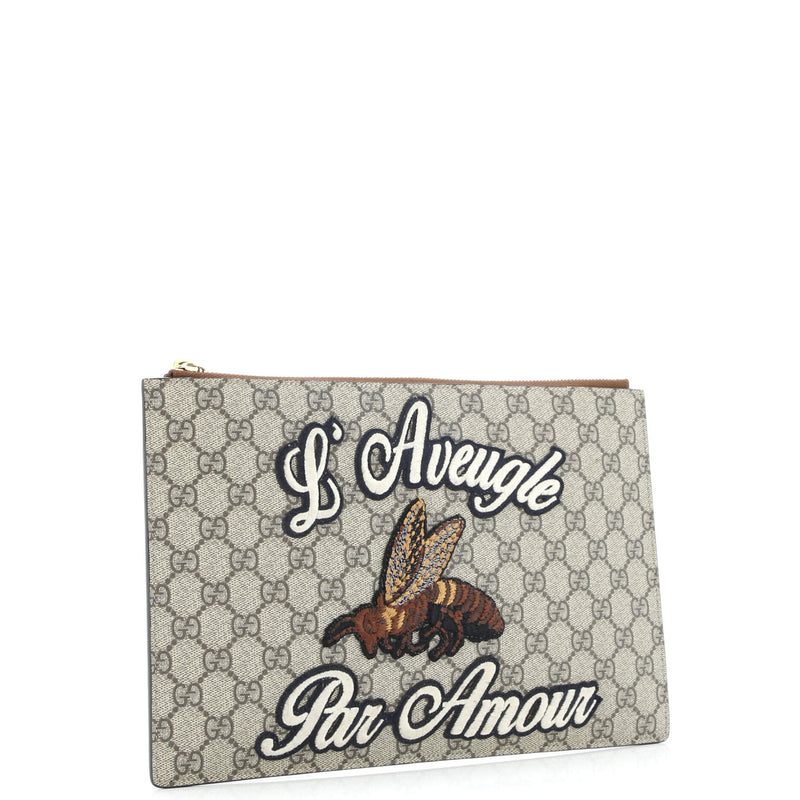 Gucci Zipped Pouch Leather With Applique