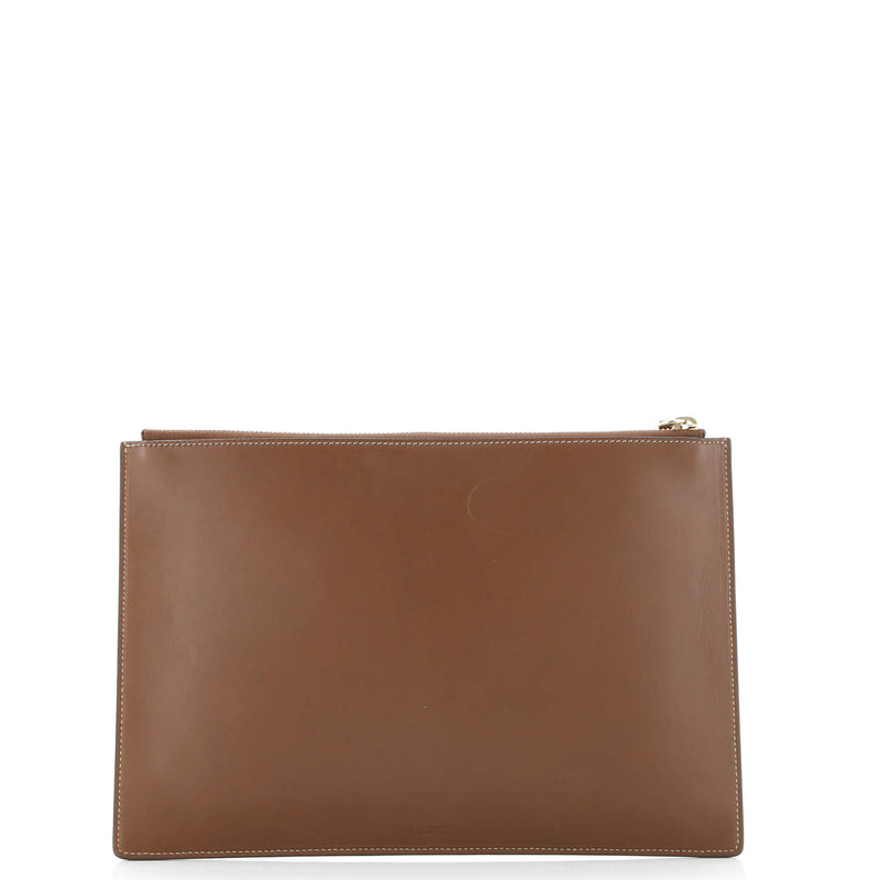 Gucci Zipped Pouch Leather With Applique