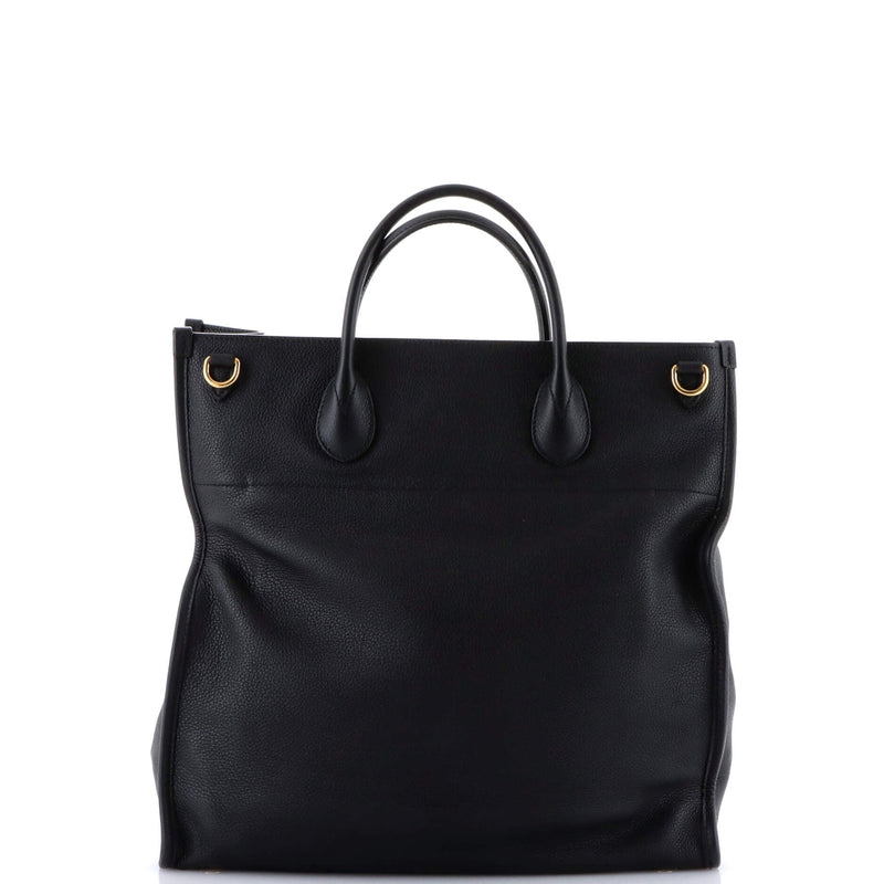 Gucci Logo Tote Embossed Leather Medium