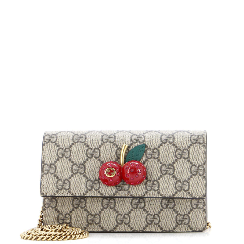 Gucci Cherries Wallet On Chain Gg Coated