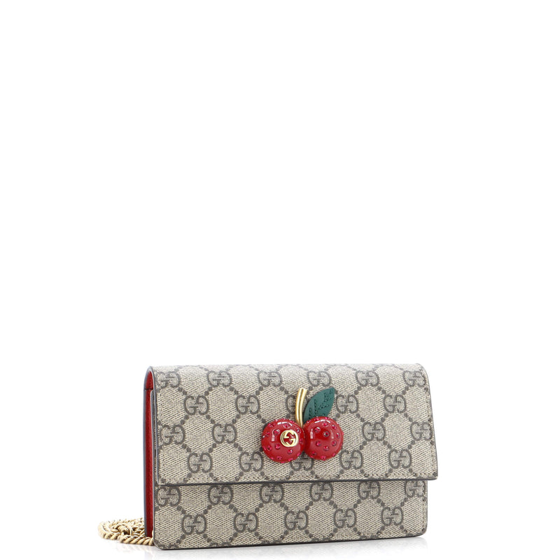 Gucci Cherries Wallet On Chain Gg Coated